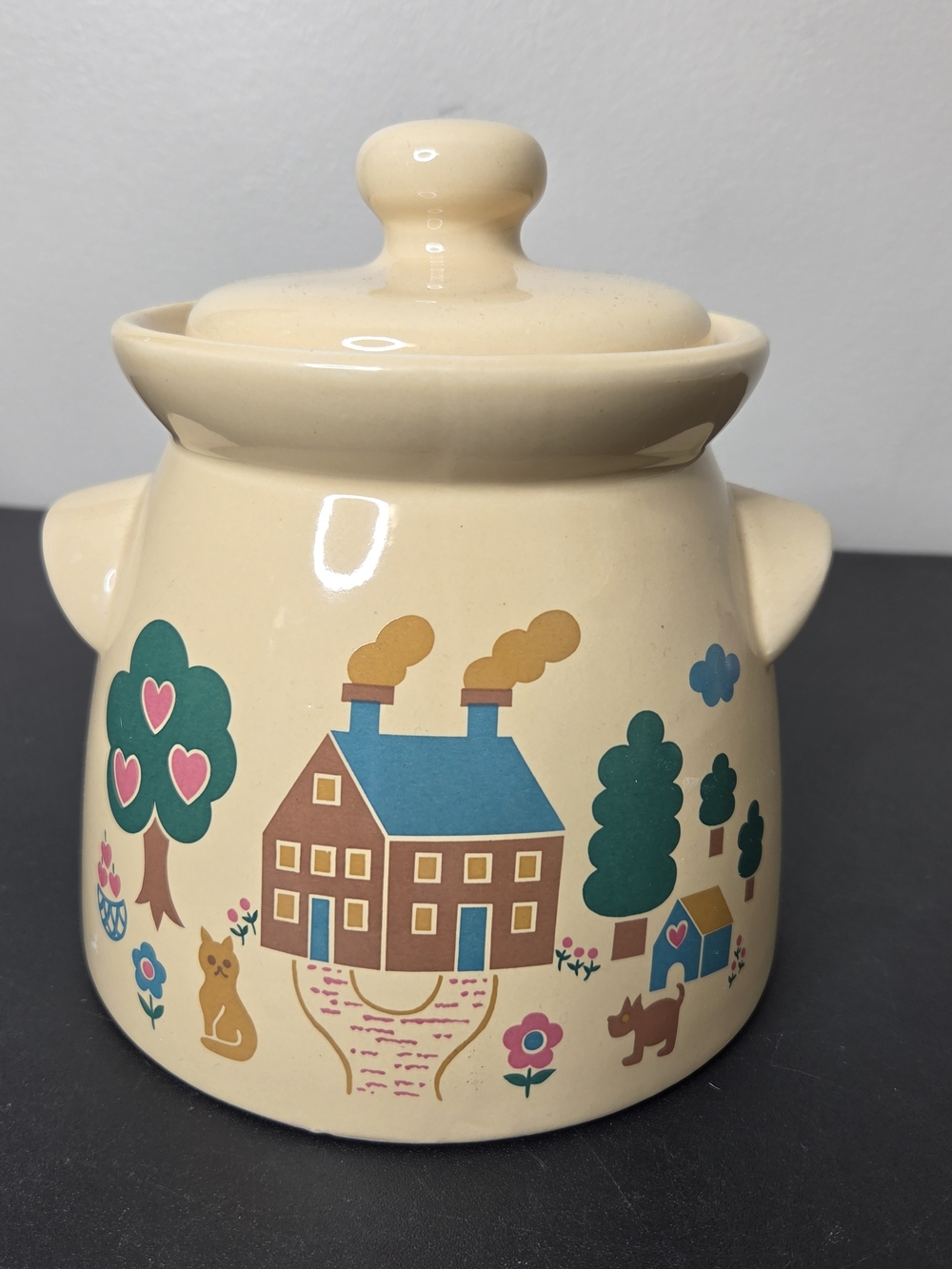 Vermillion Welcome To My Home Cookie Jar With Lid